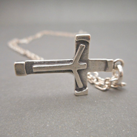 Sterling Silver Cross Necklace for Men Cross Pendant