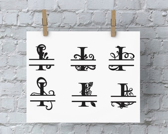 Split Letter Monogram - I - SVG Files for Silhouette - Monogram - Monogram Fonts - Digital Fonts - Cricut Monogram Fonts - Silhouette Files