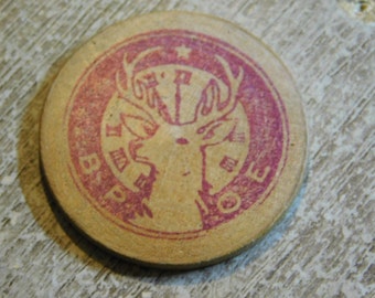 BPOE Elks Club Wood Wooden Nickel with Risque Saying DR1
