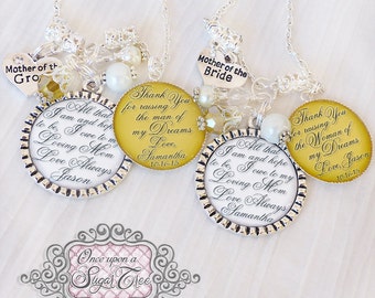 Mother of the Bride Jewelry-Mother of the Groom Jewelry-Thank you Gifts Parents- Gift from Groom-Gift from Bride-Gold Wedding- for Parents