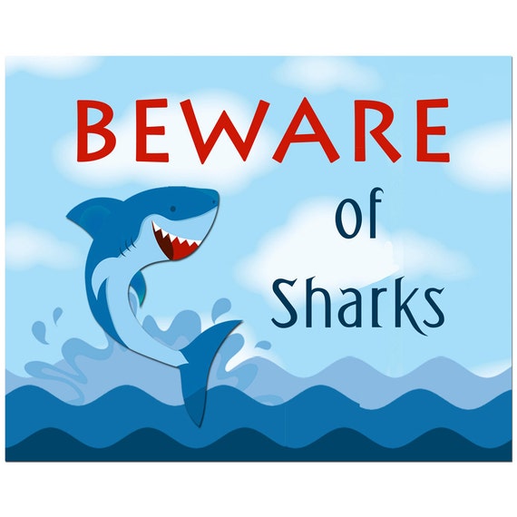 Shark 8x10 Sign Printable Instant Download Shark