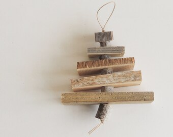 Rustic Tree Ornament, Reclaimed Wood Tree, Barn Wood Christmas Ornament, Rustic Christmas Tree, Recycled Wood, Tree Branch Ornament