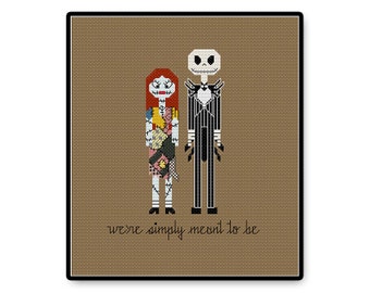 Jack and Sally In Love - Cross Stitch PDF Pattern