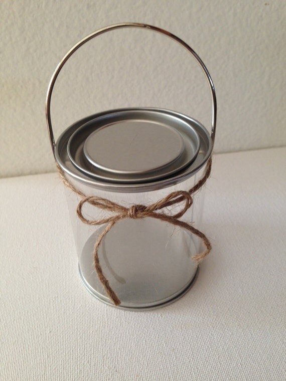 Sale 12 Mini Paint Can w/Handles Small Tin Mini Cans