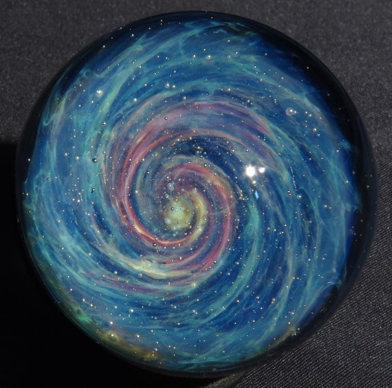 Spiral Galaxy Glass Marble SC Glass RESERVED Laurent