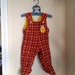 Use CODE50 for 50% OFF Vintage Red Plaid Footie Overalls with Kitten, Mums 'n Me, 1980s, size 3-6 months