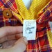 Use CODE50 for 50% OFF Vintage Red Plaid Footie Overalls with Kitten, Mums 'n Me, 1980s, size 3-6 months