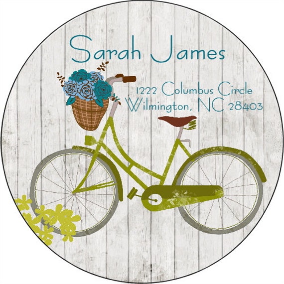 Bicycle BikeReturn Address Labels Return Stickers Personalized