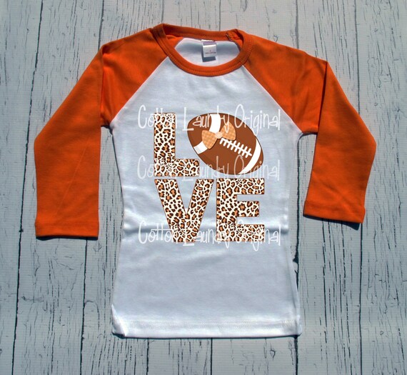 Football shirt Girl LOVE shirt Raglan baseball style tee shirt