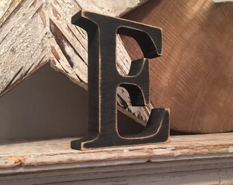 Hand-painted Wooden Letter E - Freestanding - Georgia Font - Various sizes, finishes and colours