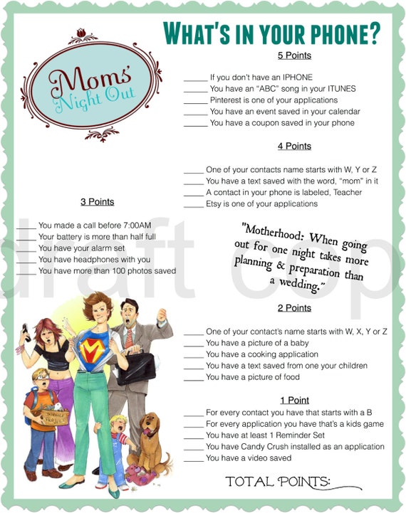 items similar to moms night out game girls night out instant