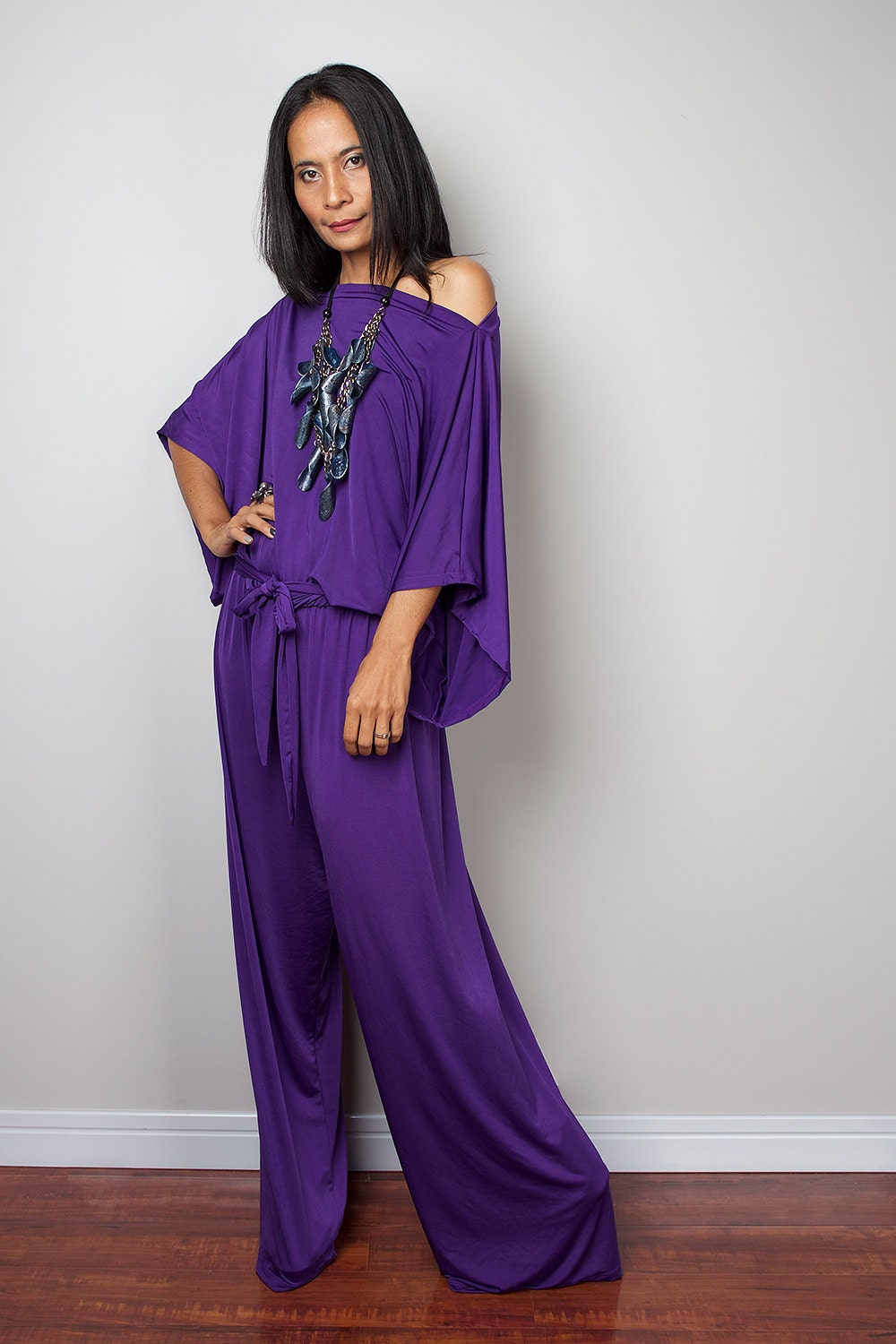 Purple Jumpsuit Jumper Maxi Dress : Chic & Casual Collection