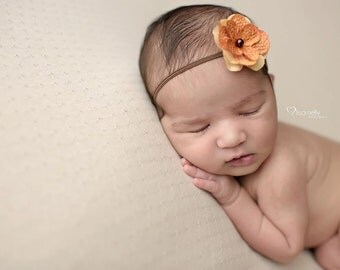 Rustic Newborn Headband, Simple Fall Headband, Newborn Photo Prop, Newborn Headband, Newborn Girl Photography Prop, Baby Girl Headband