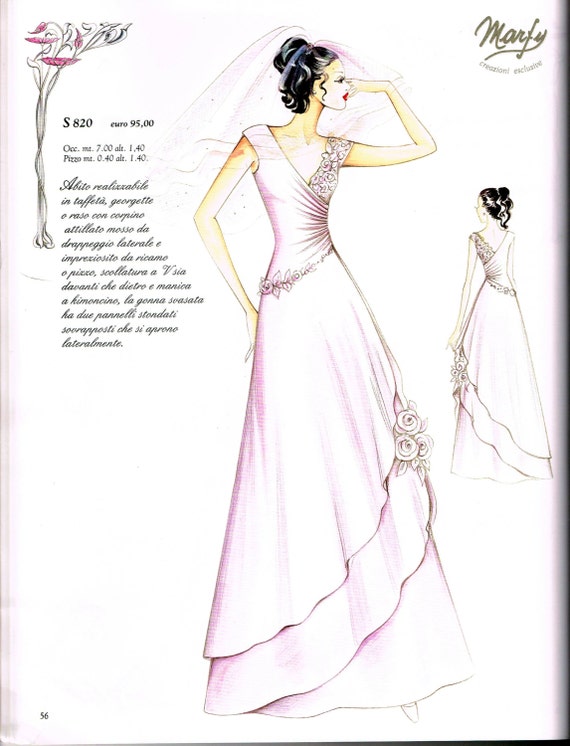  Marfy  S820 Wedding  Bridal  Gown  Sewing Pattern  by 