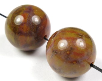 GREAT SALE - was 6.49 - Ocean Jasper Large Round Bead - 16mm - 2 Pieces - B3658