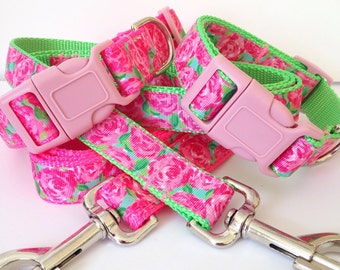 Lilly Pulitzer Inspired HPFI Coordinating Pet Leash / First Impression Inspired Dog Collar