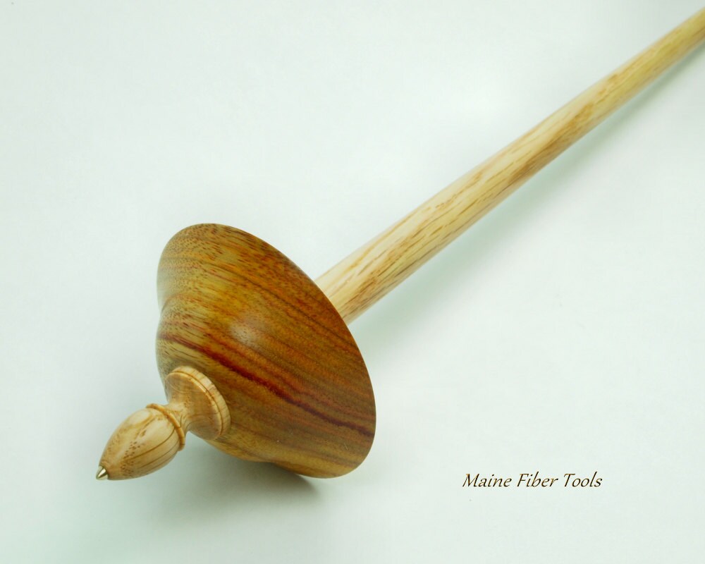 Tibetan Support Spindle Canarywood & Oak Brass Tip Maine