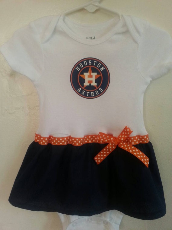 Houston Astros inspired baby girl outfit