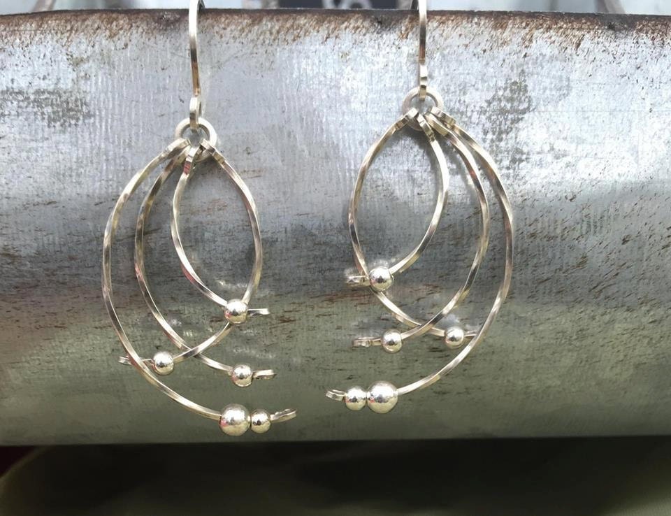 Sterling Silver earrings wire wrapped wire jewelry