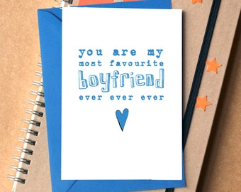 Favourite Boyfriend Card - birthday card for boyfriend - funny card for boyfriend - anniversary card for boyfriend - funny valentine card