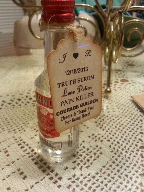 50 CUSTOM Liquor Bottle Tags/ Gift Tags/Shower/Wedding Favor