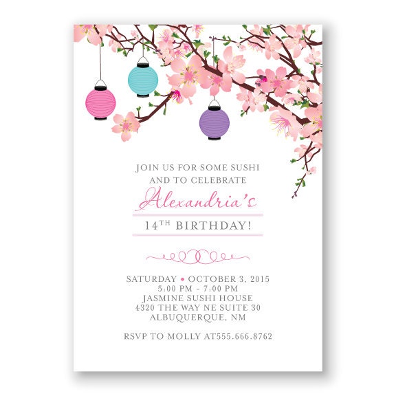 Cherry Blossom Invitations Templates 6