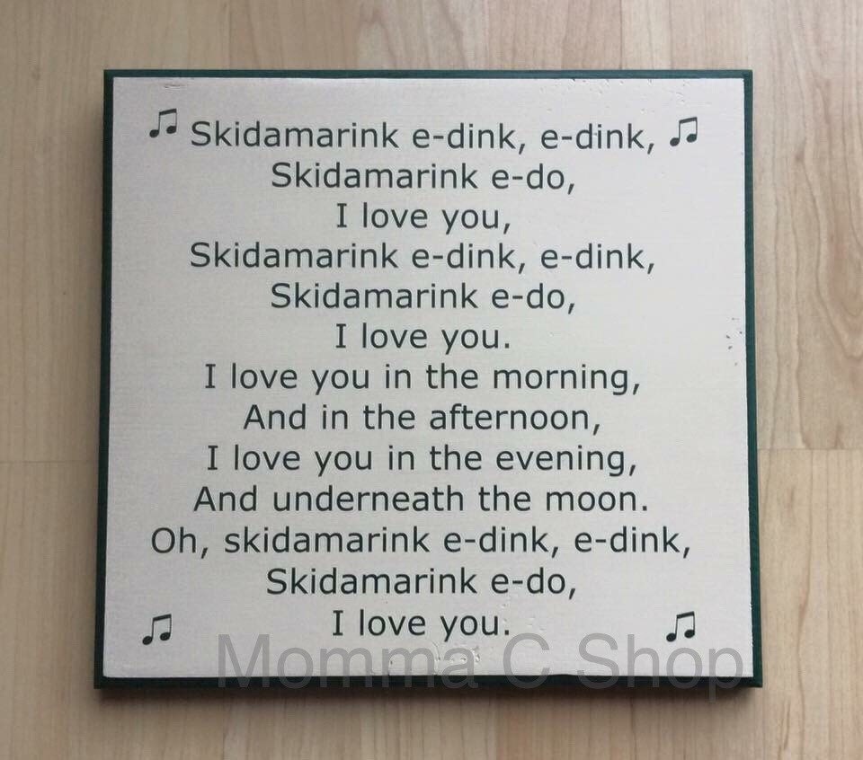 Skidamarinkedink edink Lullaby Sign Family Baby Room