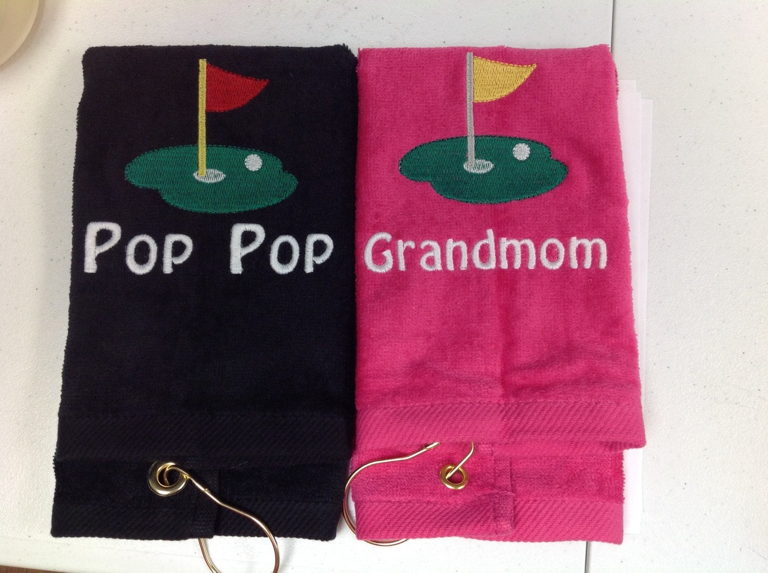 Set of 2 personalized golf towels great golf by LindaKaysCreations