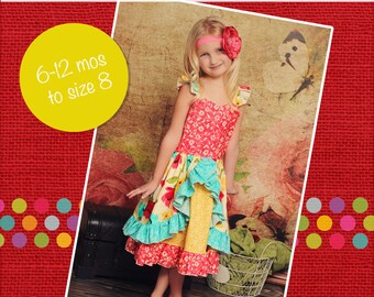 Sarafina's Fitted Party Dress PDF Pattern sizes 6-12 months to 8 NEW sizes