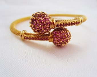 Ruby Bangle Bracelet, Ruby Kada, Indian Jewelry, Bridesmaid Gift