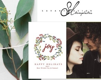Christmas Card Template Card template, Christmas template, digital, CC417