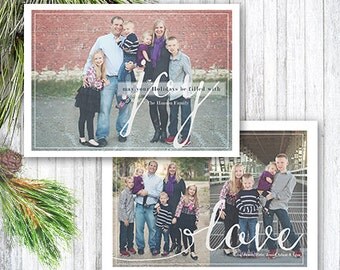 Christmas Card Template, Photoshop Template, Christmas Joy, Photo Card, INSTANT DOWNLOAD, 5x7 Christmas Card, Photographer template, CC103