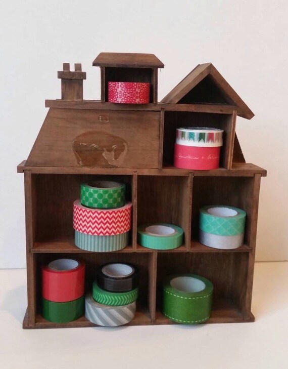 Washi Tape House Wood Display Storage by SissyBoomsPartyRoom