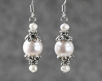 Pearl drop earrings Bridesmaids gifts Free US Shipping handmade Anni Designs