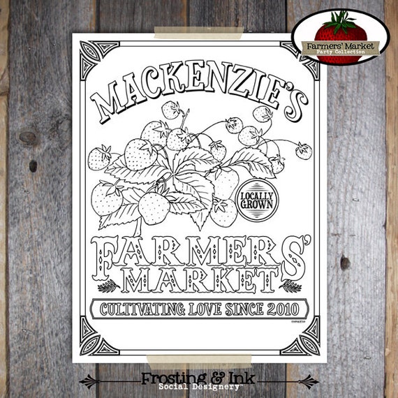 Download Farmers' Market Birthday Party Coloring Sheet Page