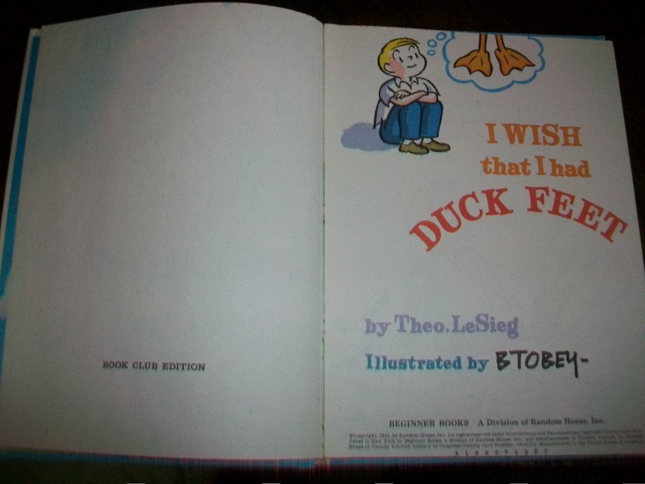 I Wish That I Had Duck Feet Vintage 1965 Children s Book For Beginning