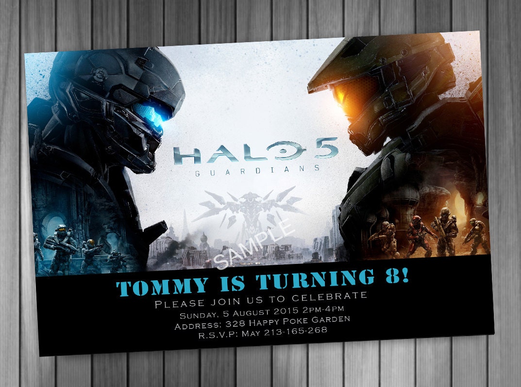 Halo Spartan Invitation Halo Birthday Invitation by pastagetti