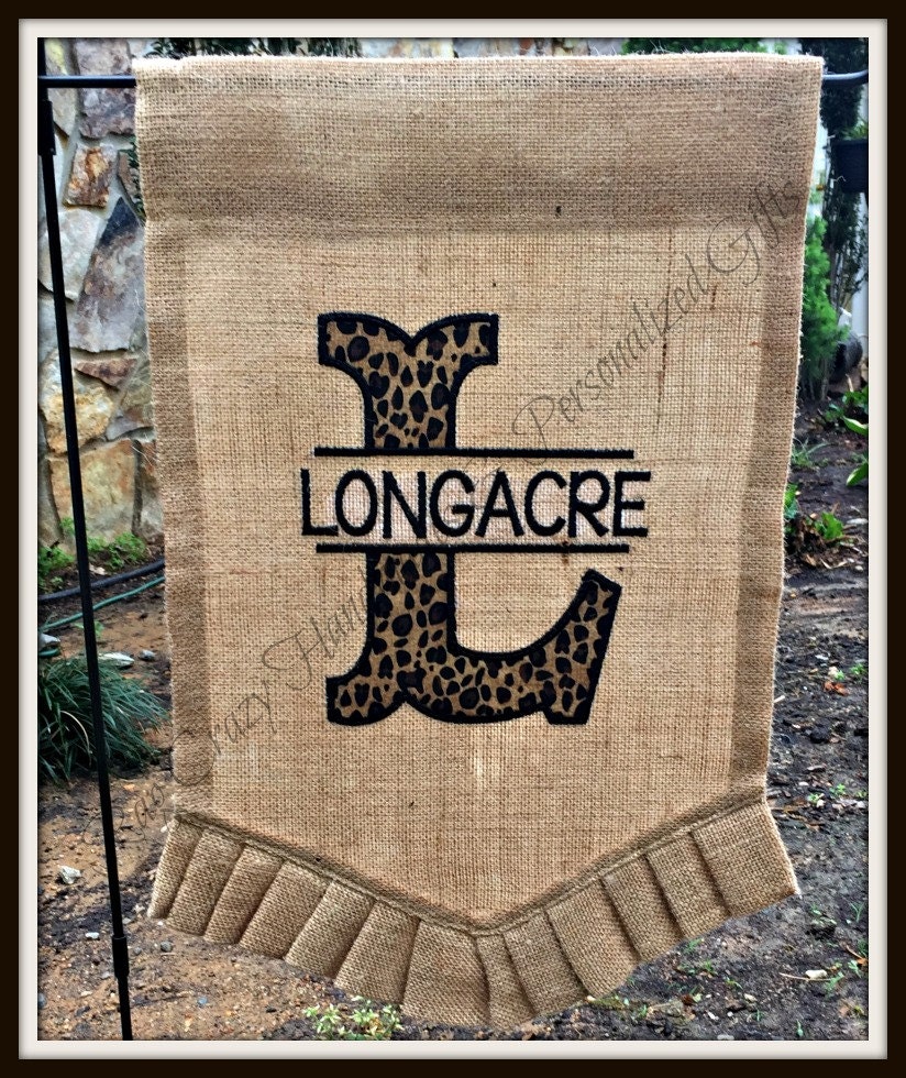 Burlap Garden Flag Personalized Garden Flag Monogrammed