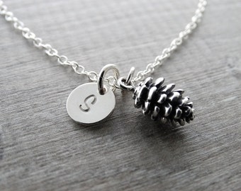 Silver Pinecone Necklace Sterling Pinecone Pendant Autumn Jewelry Necklace Pinecone Jewelry Gift
