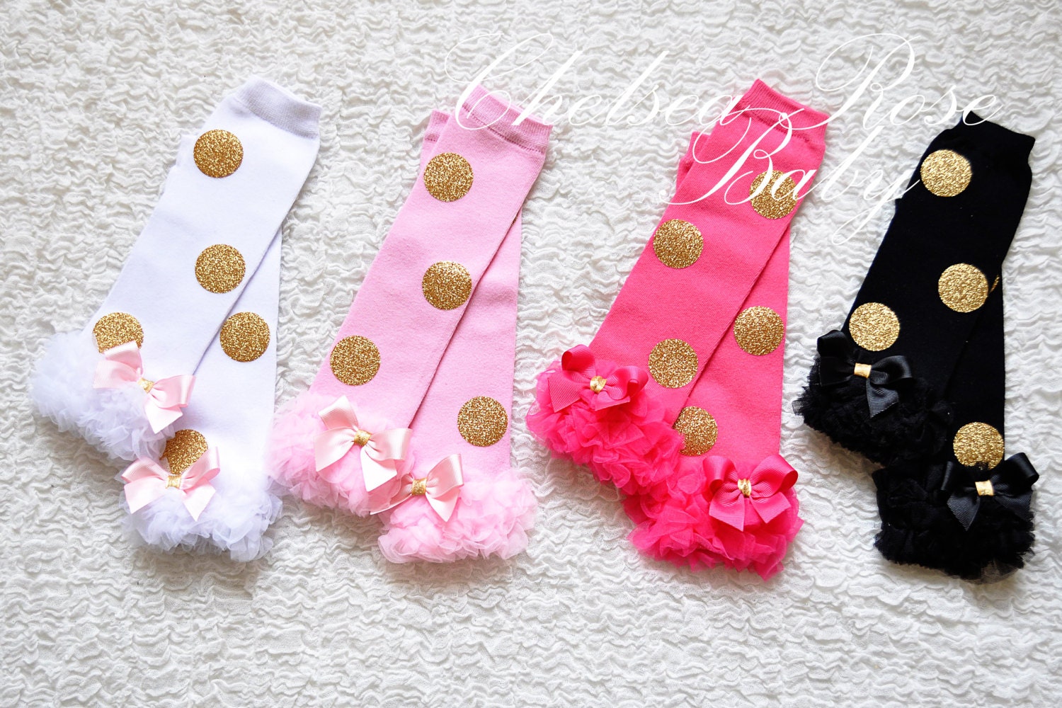 Pink and gold polka dot leg warmers baby leg warmers girls