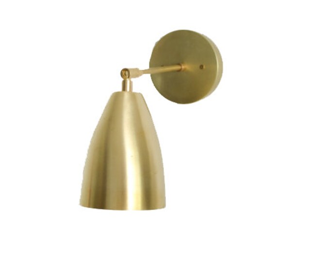 Brass Modern Light shaded tilting sconce • The August