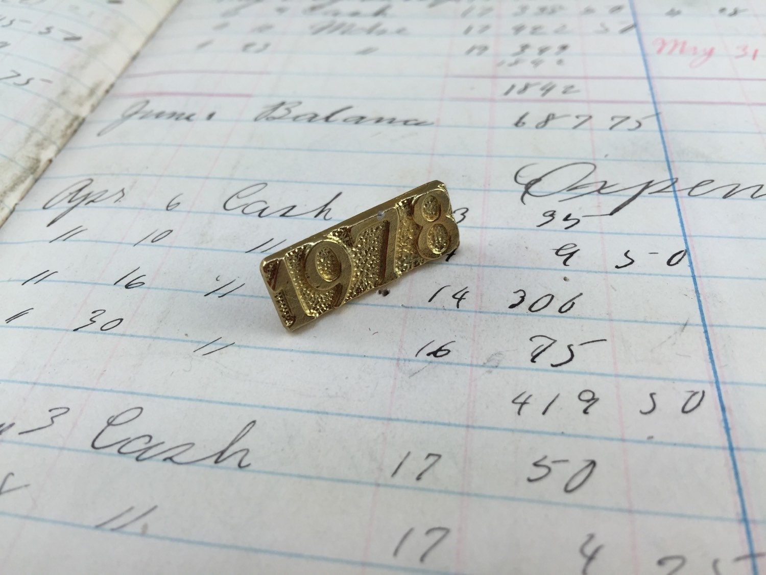 1978 year Varsity Sport Pin Gold metal Letterman Pin Highschool