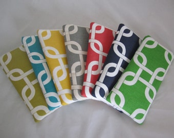 Sunglass eyeglass fabric case seven color choices lined and padded RTS