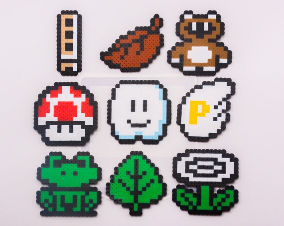 Super Mario Bros. 3 Items Perler Bead Sprites by TheSpritesmith