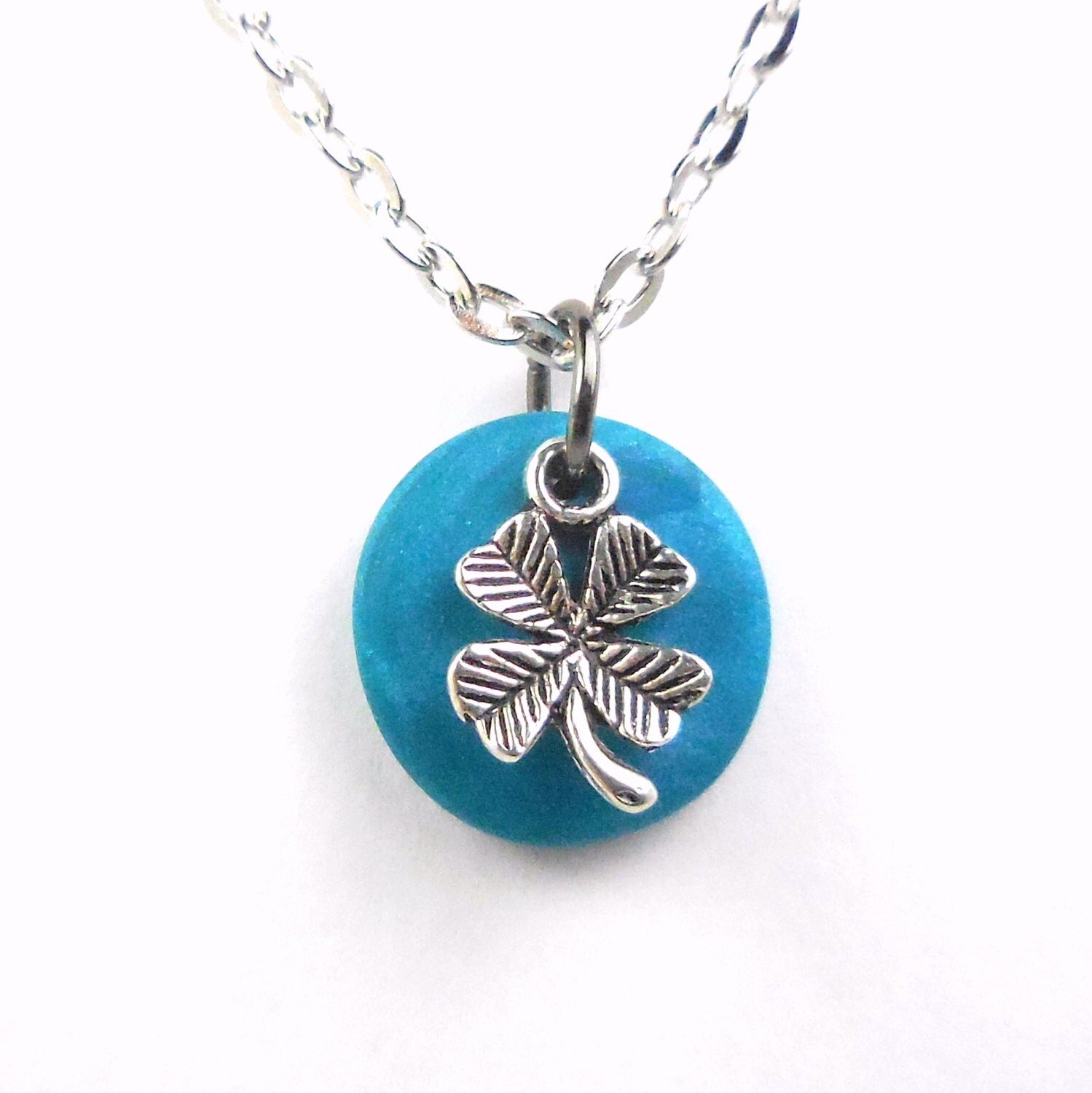 four-leaf-clover-good-luck-charm-necklace-teal-lucky-clover