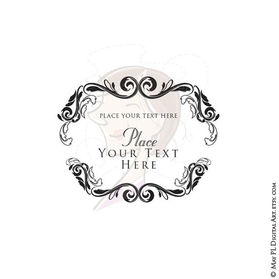 Flourish Frame Clipart Digital Floral VECTOR Wedding Bridal by