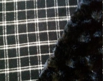 Minky Baby Blanket Black White Plaid baby blanket plaid blanket stroller blanket carseat blanket