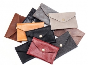 Dark Brown Slim Leather Wallet / Leather Coin Purse / Mens Wallet / Unisex Wallet / Little Purse / Pocket Wallet - Niki