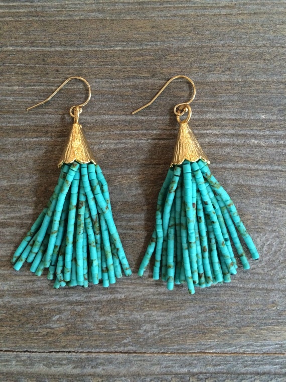 Lightweight beaded tassel earrings available in by ZolieDesigns