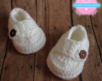 Baby Loafers, Crochet Baby Boy Booties, Crochet Baby Boy Shoes, Baby Boy Shoes, Boy Baptism Booties, Boy Christening Booties, White Booties